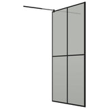 ZNTS Walk-in Shower Wall with Shelf Black 118x190 cm ESG Glass&Aluminium 3185490