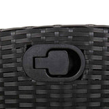 Reclining Garden Bench with Cushions Black Poly Rattan 368226