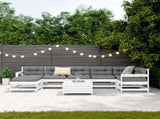 8 Piece Garden Sofa Set White Solid Wood Pine 3250633