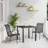Garden Dining Set 3 pcs Black Powder-Coated Steel 3379135