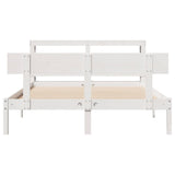 Bed Frame without Mattress White 140x190 cm Solid Wood Pine 3305793