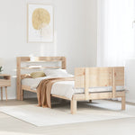 ZNTS Bed Frame with Headboard without Mattress 90x190 cm Single 3306813