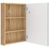 LED Bathroom Mirror Cabinet White and Oak 50x13x70 cm 326493