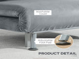 Single Velvet-Feel Sleeper Chair - Grey T3398P342408