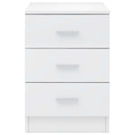 ZNTS Bedside Cabinet High Gloss White 38x35x56 cm Engineered Wood 800462