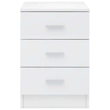 ZNTS Bedside Cabinet High Gloss White 38x35x56 cm Engineered Wood 800462