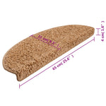 Stair Mats 10 pcs 65x21x4 cm Beige Half Round Large 149803