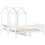 Day Bed and Bench Set with Roof without Mattress White 80x200 cm 3282319