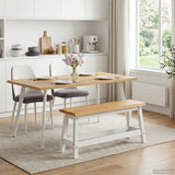 Dining Bench EKAI White 91.5 x 29 x 45.5 cm Solid Pine Wood 42037010