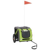 Pet Bike Trailer Green and Grey Oxford Fabric and Iron 93871