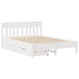 Bed Frame without Mattress White 140x200 cm Solid Wood Pine 3301867