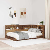 Storage Headboard with Shelf Old Wood 207.5 x 137.5 x 76.5 cm 3335539