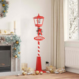Chirstmas Street Lamp with Lantern Red 40.5x40.5x180cm Plastic 42017508