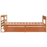 Bed Frame without Mattress Wax Brown 75x190 cm Small Single Solid Wood Pine 3306407