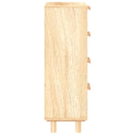 ZNTS Sideboard Brown 40x30x90 cm Solid Wood Pine and Natural Rattan 345644