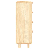 ZNTS Sideboard Brown 40x30x90 cm Solid Wood Pine and Natural Rattan 345644