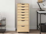 Rolling Cabinet with Drawers MOSS Clear Varnish Solid Pine wood 42032402