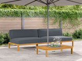 Sofa Set Plain Anthracite 240 x 80 x 69 cm Solid Acacia Wood 3418216