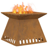 Fire Pit Brown 48 x 48 x 40 cm Weathering Steel 858923