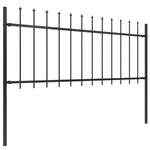 ZNTS Garden Fence with Spear Top Steel 8.5x0.8 m Black 277606