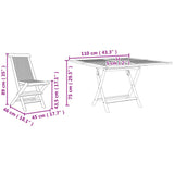 Garden Dining Set Folding Brown Soild Teak Wood 3385968