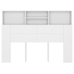 ZNTS Headboard Cabinet White 140x19x103.5 cm 811862