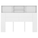 ZNTS Headboard Cabinet White 140x19x103.5 cm 811862