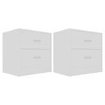 ZNTS Bedside Cabinets 2 pcs White 40x30x40 cm Engineered Wood 801036