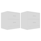 ZNTS Bedside Cabinets 2 pcs White 40x30x40 cm Engineered Wood 801036