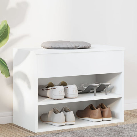 Shoe Bench White 60x30x45 cm Engineered Wood 808738