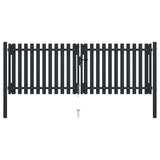 Double Door Fence Gate Steel 300x125 cm Anthracite 146352