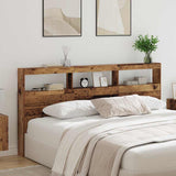 Headboard with Shelf Old Wood 200 x 17 x 102 cm Engineered Wood 886253