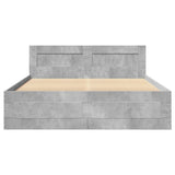 Bed Frame with Headboard without Mattress Concrete Grey 120x190 cm Small Double 3295607