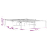 Metal Bed Frame without Mattress White 135x190cm 373672