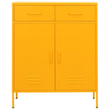 Storage Cabinet Mustard Yellow Steel Large Adjustable Feet 336155