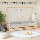 Kids Bed Frame with Drawers 90x190 cm Solid Wood Pine 834477