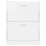 Shoe Cabinet High Gloss White 59x17x81 cm Engineered Wood 342538