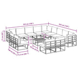 Garden Sofa Set with Cushion 14 pcs Black Aluminium 3378931