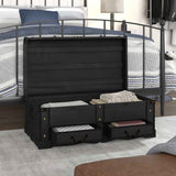 Treasure Chest Wood Black 90x51x42 cm 275394
