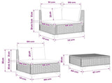 6 pcs Rattan Lounge Set with Cushions GENDT Natural Rattan 3429853