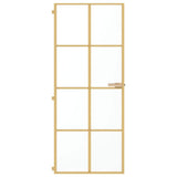 Interior Door Slim Golden 83x201.5 cm Tempered Glass and Aluminium 155145