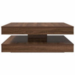 ZNTS Coffee Table 360-Degree Rotatable Brown Oak 90x90x34.5 cm 3321357