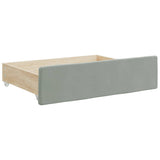 Daybed with Trundle and Drawers Light Grey 90x190 cm Velvet 3197025