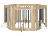 Dog Gate with Stands 6 pcs Sonoma Oak 60 x 80 cm 892104