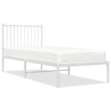 Metal Bed Frame without Mattress with Headboard White 80x200cm 350922