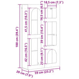 Hanging Cabinet Concrete Grey 59 x 20 x 100 cm Engineered Wood 891367
