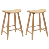 Dining Chairs 2 pcs Natural 46 x 37 x 63 cm Solid Rubber Wood 42020459