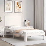 Bed Frame without Mattress White Single Solid Wood Pine 3193627