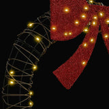 Wreath with 60 LEDs Warm white 75 x 75 x 8 cm Rattan 42019139