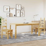 ZNTS 3 Piece Dining Set Panama Solid Wood Pine 3345200